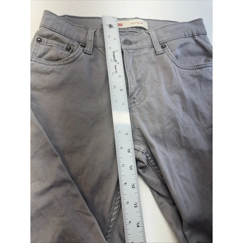 Levis 511 Slim Boys Gray Jeans Size 14 27x27 Slim Fit Casual Denim